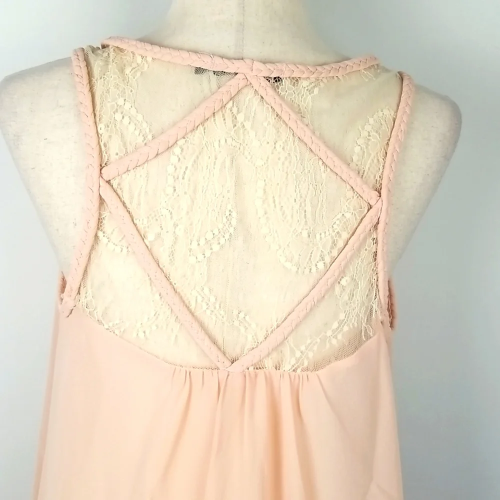EUC Doe & Rae Sleeveless Sheer Top Size L - Picture 3 of 6